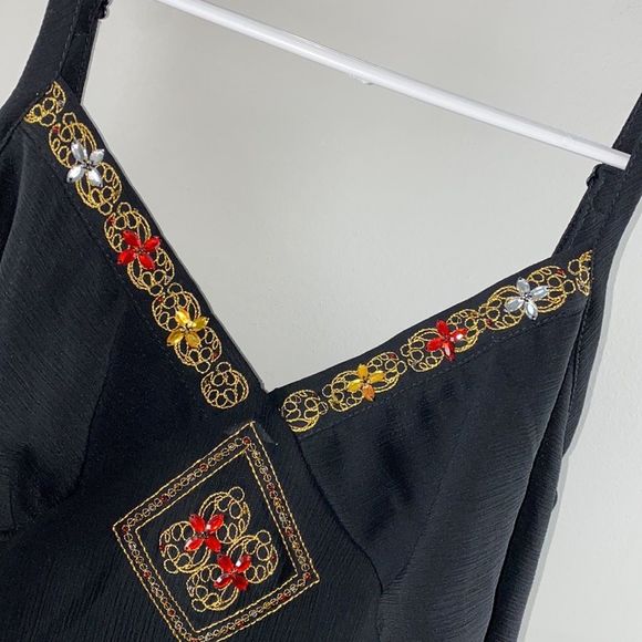 Ashley Stewart spaghetti strap tank top jeweled bedazzled - Picture 2 of 5